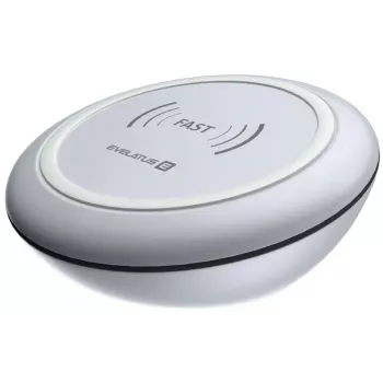 EVELATUS EWC01 Wireless Charger White - Qi 10W Fast Charging Pad with Micro-USB Cable