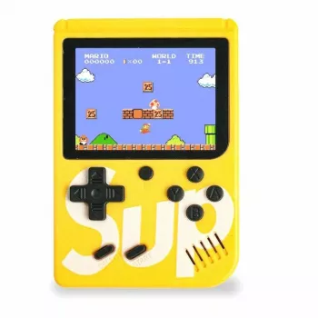 GameBox R1 8-bit Portable Retro Game Console with 400 Games 3 inch LCD with TV RCA Cable Yellow