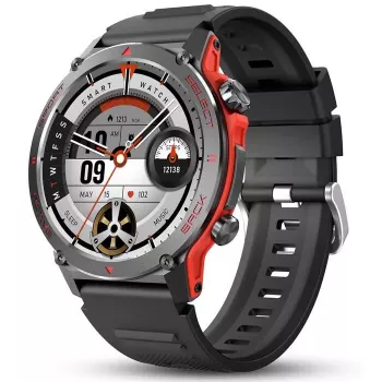 iWear Z136 Zinc Sport BT Call Smart Watch 1.43 inch AMOLED Display Heart Rate and Oxygen Monitor Black