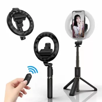 Elight L07 Professional Selfie Stick (max 90cm) with Ring LED Light, Tripod, Bluetooth Shutter