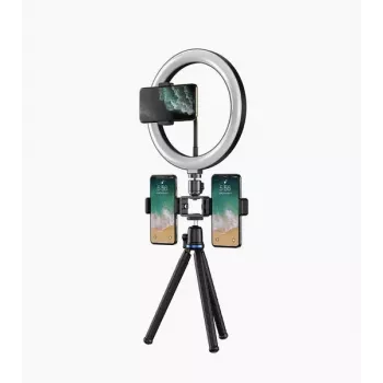 Elight O1 Flexi Tripod Stand 30cm + 10 inch LED Ring with Cable Remote & Phone / 3/4 Screw Fix Black