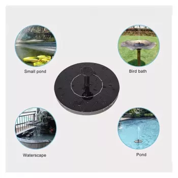 iLike Solar Fountain for Outdoor Garden Decoration with 3 Nozzles 16cm Diameter