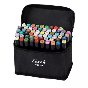 iLike Toy Super Set of 60pcs Color Markers with Zipper Carrying Bag