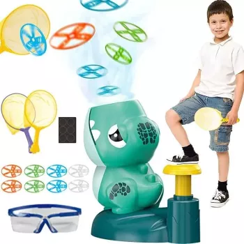 Kiddyz KT1 Dino Flying Disc Catapult Launcher Toy with 2 Rockets
