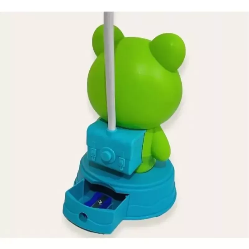 Kiddyz NL1 Space Froggy Kids Night Light Desk Lamp (20x10cm) with USB Power & Pencil Sharpener Green