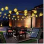 Elight Garden Decor Solar IP65 LED Glass Ball String Light 7m 40 Bulbs Warm White