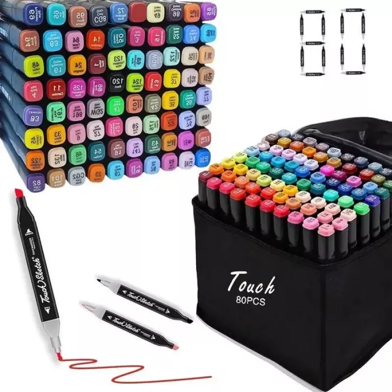 iLike Toy Super Set of 80pcs Color Markers with Zipper Carrying Bag