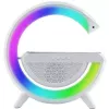 Elight G Shape Speaker Lamp with RGB LED Lighting and Wireless Smart Device Charger White