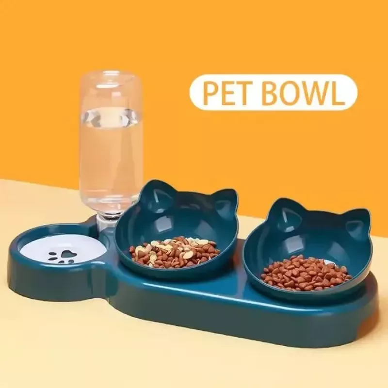 iLike Pet Cat & Dog Feeding Station 40x22cm with Automatic 500ml Water Dispenser + 2 Bowls