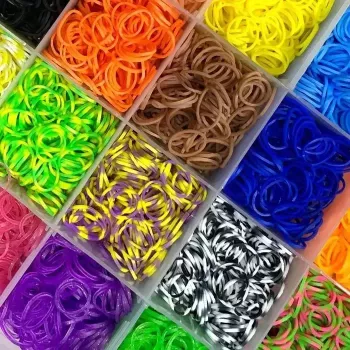 Kiddyz 4400pcs Bracelet Making Kit Rubber Bands Hooks Clips & Charms Organized Storage Box Multicolor