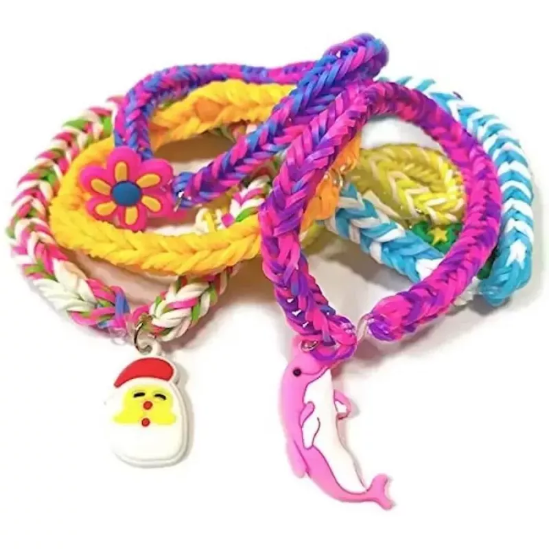 Kiddyz 4400pcs Bracelet Making Kit Rubber Bands Hooks Clips & Charms Organized Storage Box Multicolor