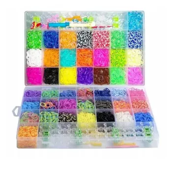 Kiddyz 4400pcs Bracelet Making Kit Rubber Bands Hooks Clips & Charms Organized Storage Box Multicolor
