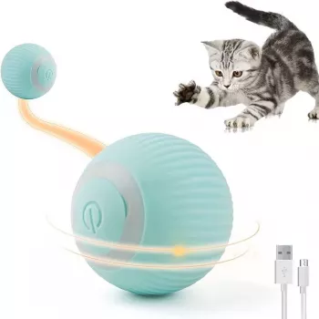 iLike iBL Interactive Pet Toy Rolling Ball 4.3cm with Auto Movement / Night LED USB-C Rechargeable