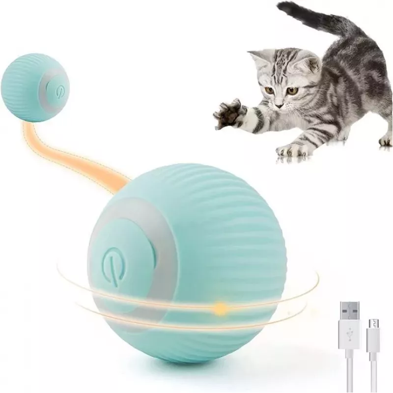 iLike iBL Interactive Pet Toy Rolling Ball 4.3cm with Auto Movement / Night LED USB-C Rechargeable