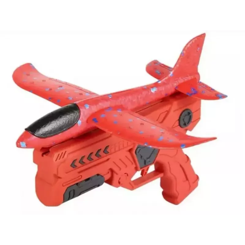 Kiddyz Styrofoam Airplane Gun Launcher with Glider Plane Durable Lightweight Toy