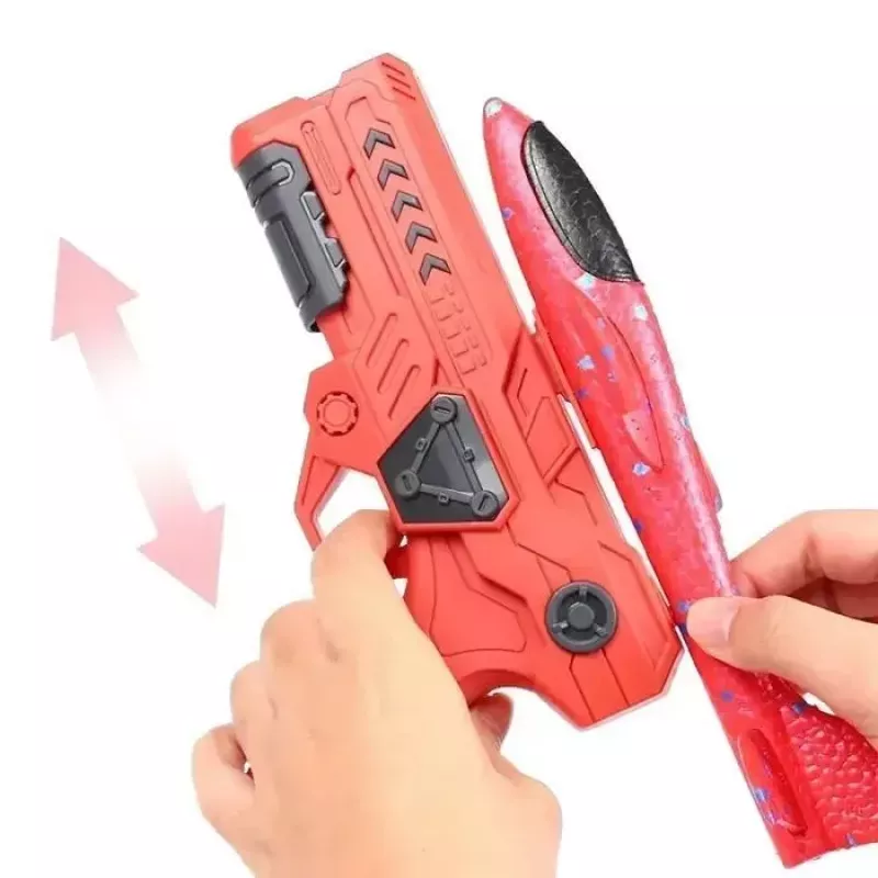 Kiddyz Styrofoam Airplane Gun Launcher with Glider Plane Durable Lightweight Toy
