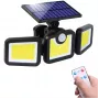 Elight Solar Sensor Wall Light 3in1 LS6 with Motion Sensor, Remote Control & Wired Solar Panel Black