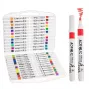 iLike Marker Set 60 Colors Dual-Tip Professional Drawing Markers Multicolor