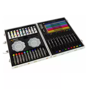 iLike Stationery Art Set for Kids 68pcs Markers Crayons Pencils and Accessories Multicolor