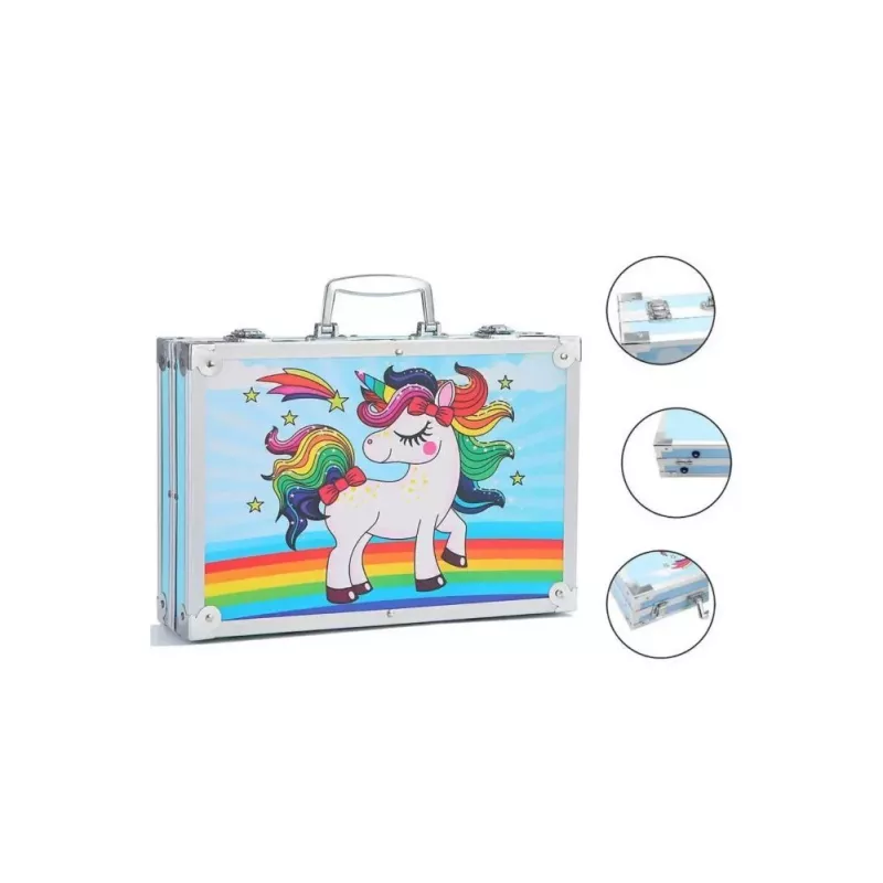 iLike Stationery Art Set for Kids 145pcs Creative Drawing Kit Blue Case Kiddyz KIDD-ART-145B-BL