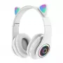 Bemi B39 Kids Cat Bluetooth Wireless Headset with FM Radio, MP3, MicroSD, and Phone Call - White