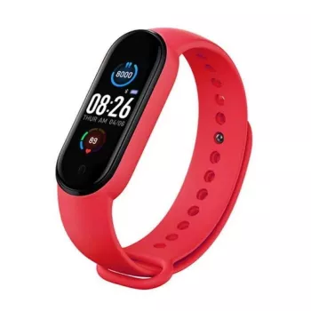 iWear SM6 Smart Bracelet - Fitness Tracker IP67 with HR & Blood Pressure / Social / Sleep Monitor Red