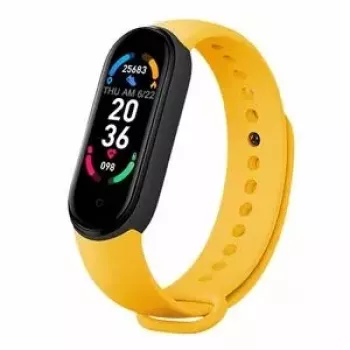 iWear SM6 Smart Bracelet - Fitness Tracker IP67 with HR & Blood Pressure / Social / Sleep Monitor Yellow