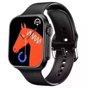 iWear WS78 Plus 2.0 inch Infinite Display Alu-Ceramic Dual BT Call Smart Watch Heart Rate Monitor Black