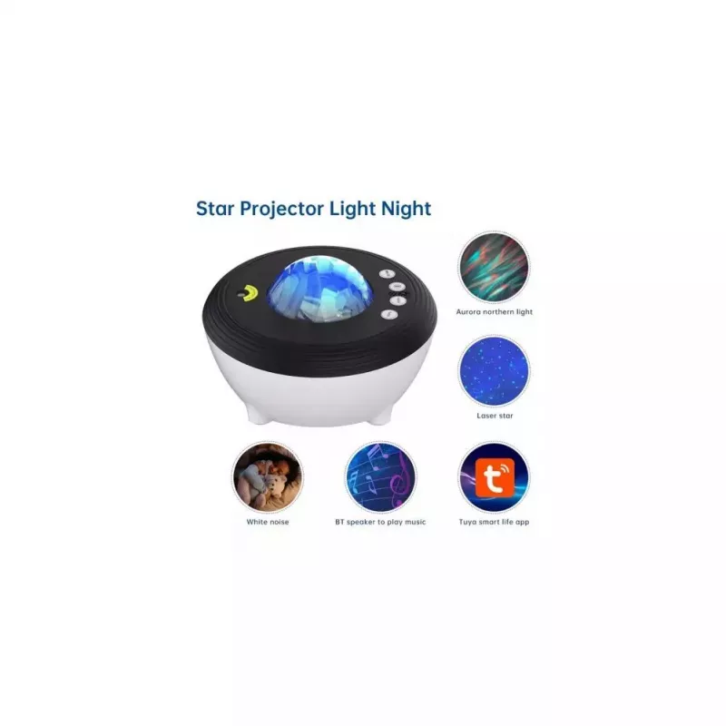 Elight J1 Aurora Projector with Atmosphere Sounds & Bluetooth Speaker, Smart Wi-Fi Bluetooth App Control, White