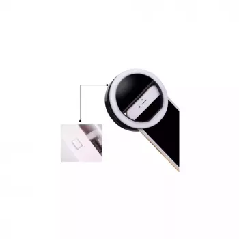 Elight CL1 Portable Travel Smartphone Easy Clip-On Fix LED Light for Perfect Selfie with Battery Black