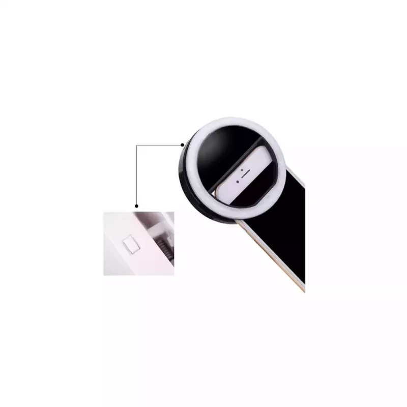 Elight CL1 Portable Travel Smartphone Easy Clip-On Fix LED Light for Perfect Selfie with Battery Black