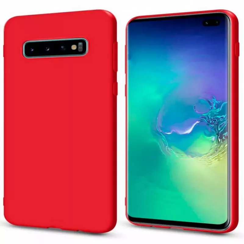 Evelatus Samsung Galaxy S10 Plus Premium Soft Touch Silicone Case Red