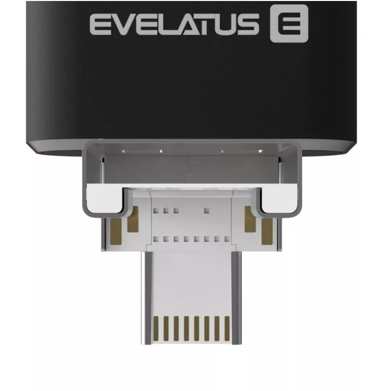 Evelatus USB Flash 4in1 64GB EFD03 (USB, Micro, Type C and iPhone) Black