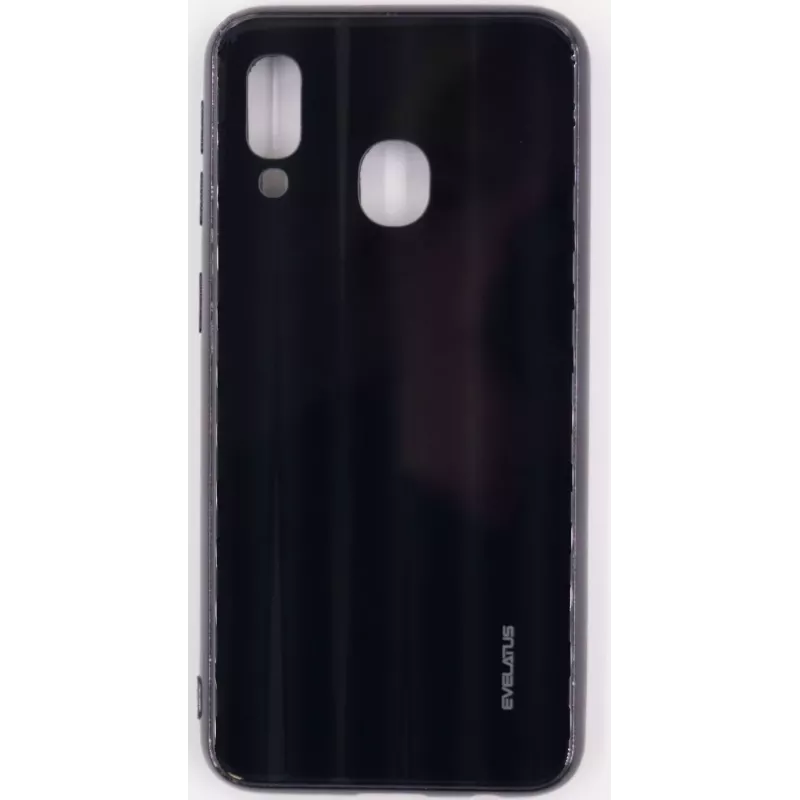 Evelatus Samsung A40 Water Ripple Full Color Electroplating Tempered Glass Screen Protector Black