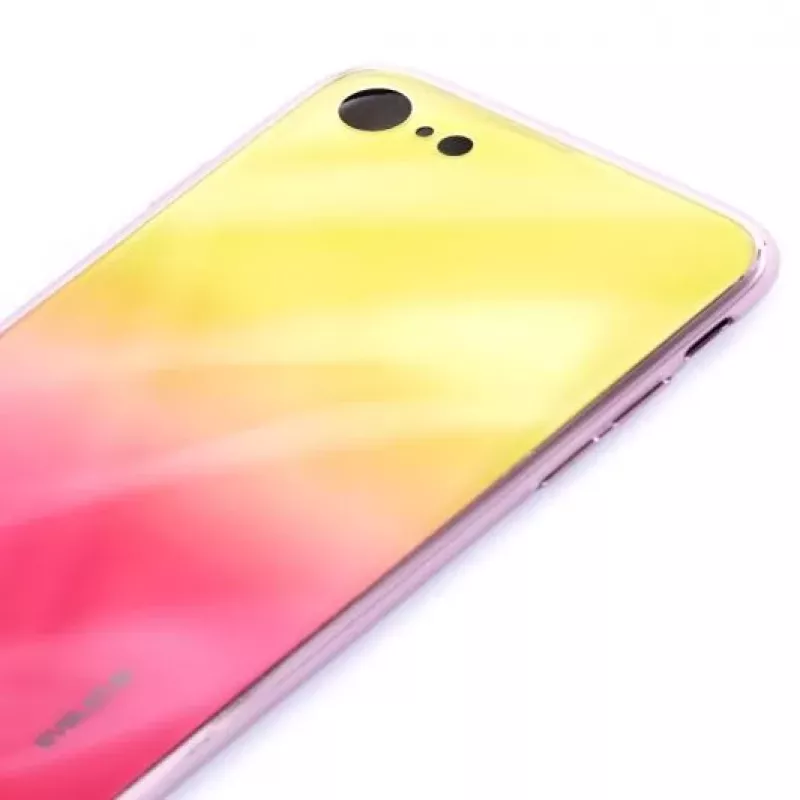 Evelatus iPhone 7/8/SE2020/SE2022 Water Ripple Full Color Electroplating Tempered Glass Screen Protector Gradient Yellow-Pink