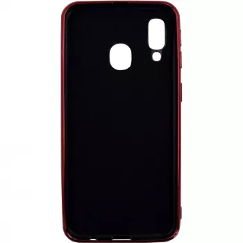 Evelatus Samsung Galaxy A40 Water Ripple Full Color Electroplating Tempered Glass Case Red