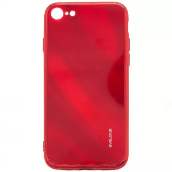 Evelatus Apple iPhone 7/8/SE 2020/SE 2022 Water Ripple Full Color Electroplating Tempered Glass Case Red