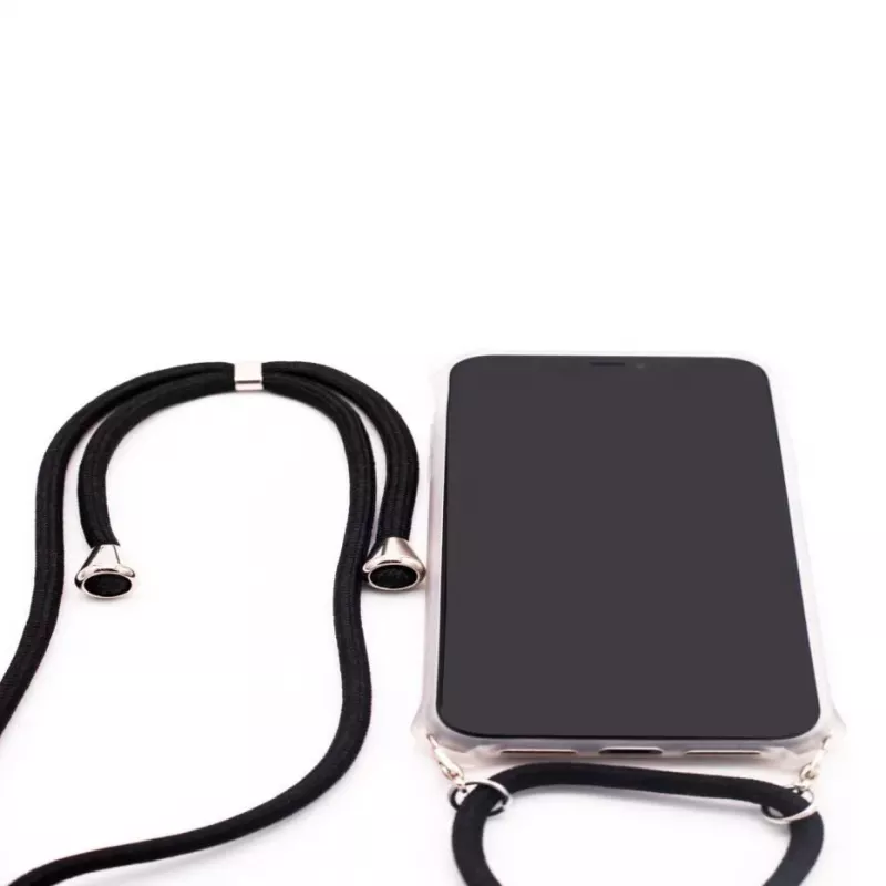 Evelatus Samsung Galaxy A70 Case with Rope Black Transparent