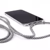 Evelatus Samsung Galaxy S10 Case with Rope Black Stripes Transparent