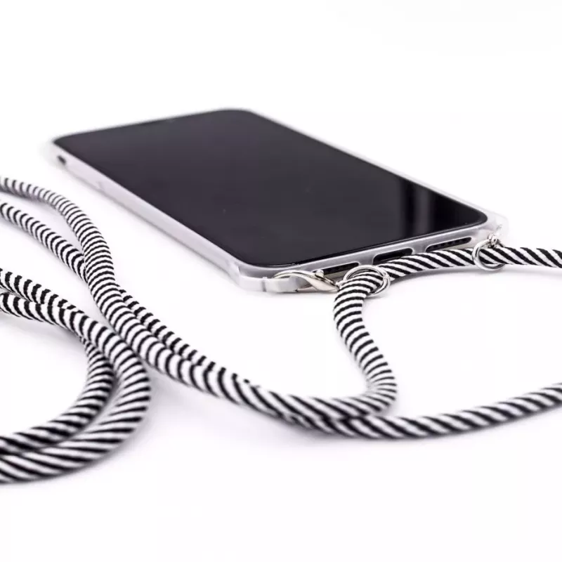 Evelatus Samsung Galaxy S10 Case with Rope Black Stripes Transparent