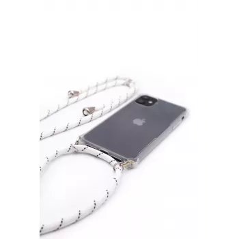 Evelatus Apple iPhone 11 Pro Max Case with Rope White Stripes Transparent