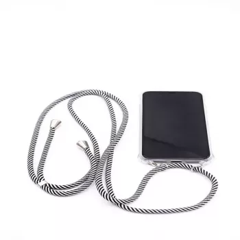 Evelatus Apple iPhone XR Case with Rope Black Stripes Transparent