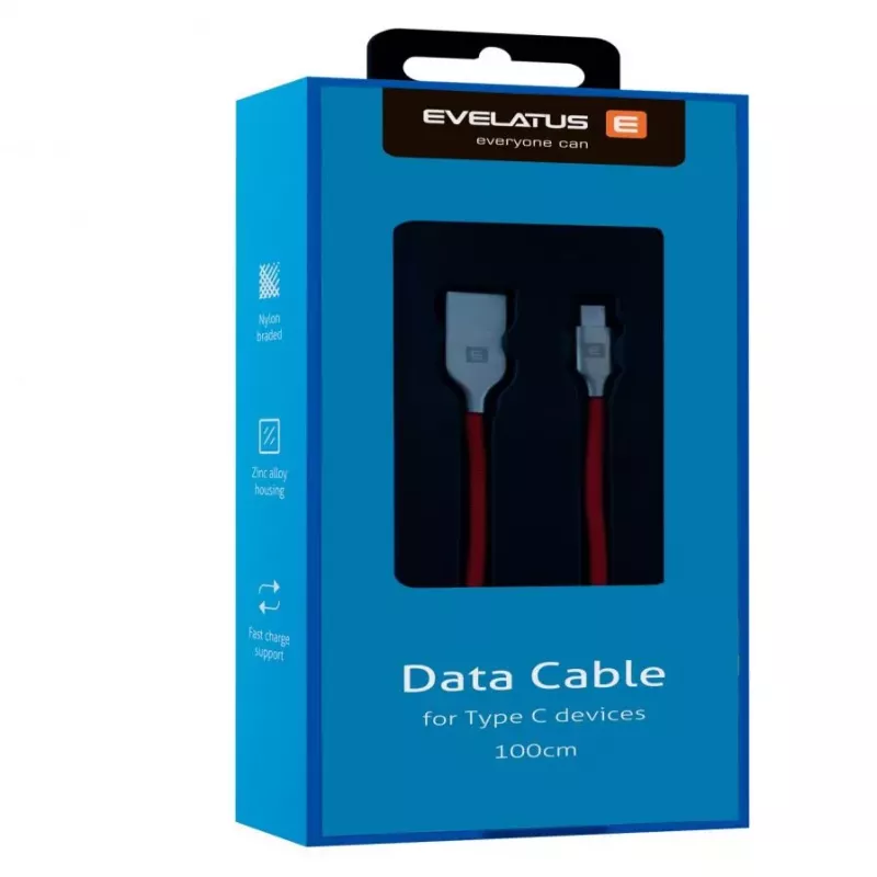 Evelatus Data Cable for Type-C Devices TPC06 1m Red