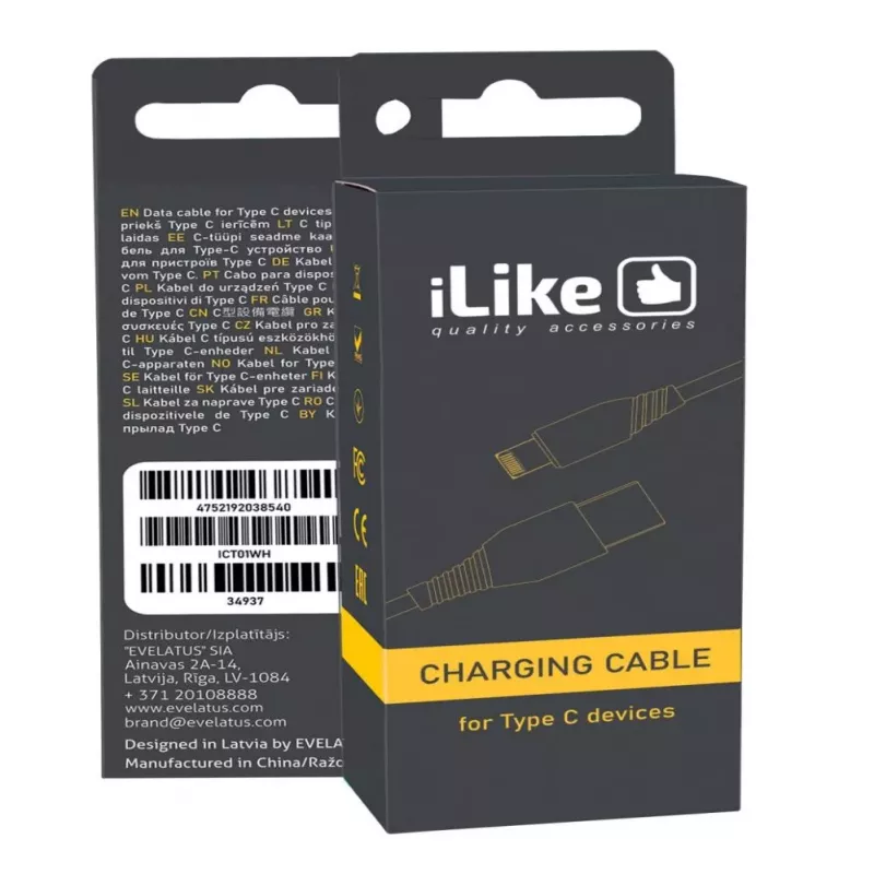 iLike Evelatus Charging Cable for Lightning Devices CCI01 White