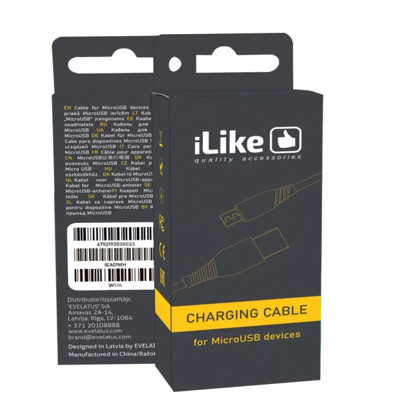 iLike Charging Cable for MicroUSB ICM01 Black