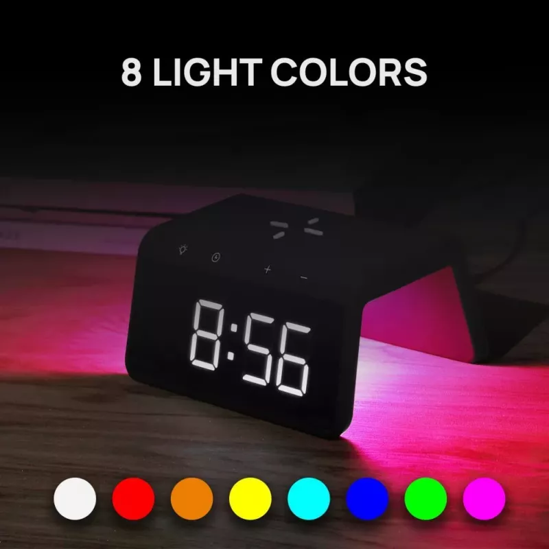 Evelatus Wireless Charging Clock WCC01BK Black