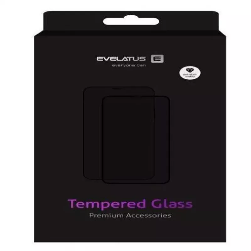 Evelatus Apple iPhone 12 Pro Max 6.7 inch Anti-Blue 2.5D Full Cover Japan Glue Glass Anti-Static Screen Protector