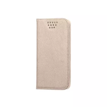 iLike Universal Magnet Case for 5.5-5.7 inch Smartphones, Flip Wallet with Card Slots and Kickstand, Gold