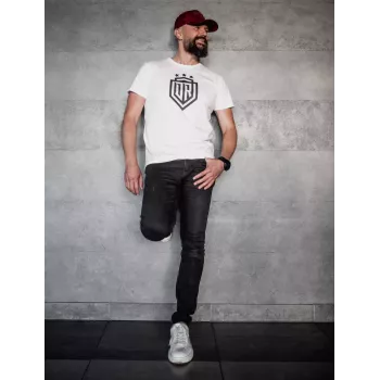 Dinamo Men's T-Shirt «DINAMO» with Black Printing XXL White