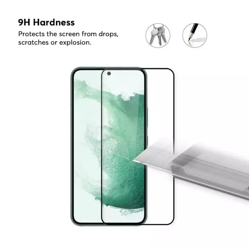 Evelatus Samsung Galaxy S22 2.5D Full Cover Japan Glue Glass Anti-Static Screen Protector